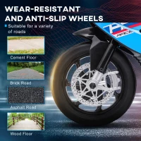 Aosom Licensed 6V Kids Ride on Motorcycle, Off-Road Battery Powered Three Wheels Dirtbike with USB, AUX, Music and Headlight for Toddler, Blue(m-6)