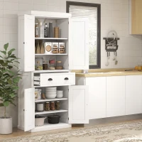 HOMCOM Tall Colonial Style Free Standing Kitchen Pantry Storage Cabinet(m-8)