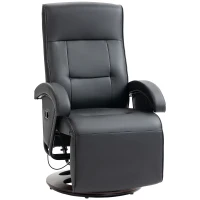 HOMCOM Swivel Recliner Chair with Footrest and Armrest, Black(m-11)
