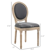 HOMCOM French-Style Upholstered Dining Chair Set, Armless Accent Side Chairs with Backrest and Linen-Touch Upholstery, Set of 2, Gray(m-3)
