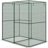 Outsunny 6' x 4' x 6' Crop Cage, Plant Protection Tent with Zippered Doors for Vegetable Garden, Backyard, Green(m-1)