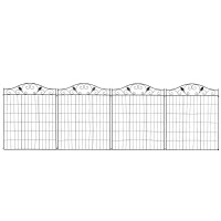 Outsunny Garden Fence, 4 Pack, 44 in(H) x 12 ft(L) Folding Garden Fence Border, No Dig Ground Stake Metal Fence Panels for Outdoor Patio Yard Landscape(m-11)