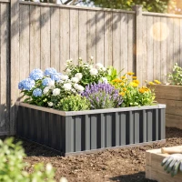 Outsunny 3' x 3' x 1' Raised Garden Bed, Galvanized Metal Planter Box for Vegetables Flowers Herbs, Dark Gray(m-9)