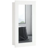 kleankin Wall-Mounted Medicine Cabinet with Mirror, Bathroom Mirror Cabinet with Single Door and Adjustable Shelves, White(m-1)