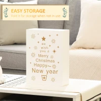 HOMCOM Wooden Christmas Advent Calendar Book, Table Holiday Decoration with 24 Countdown Drawers, for Kids and Adults, White(m-6)