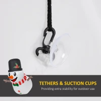 Outsunny 3.4' Inflatable Hanging Snowman w/ LED Lights, Blow-Up Outdoor Christmas Display for Party(m-7)