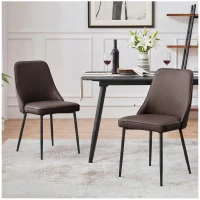 Modern Dining Chairs Set of 1, Upholstered Dining Room Chairs with Thick Cushions, Mid Century Modern Kitchen Chairs with Metal Legs for Kitchen/Living Room/Restaurant (1, Brown)(m-3)