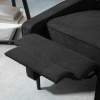 HOMCOM Manual Recliner, Fabric Tufted Club Chair, Home Theater Seating Reclining Sofa for Living Room, Black(m-8)