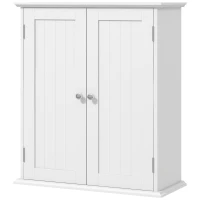 HOMCOM Bathroom Medicine Cabinet, Wall Cabinet with 2 Doors and Adjustable Shelf, Space Saver Over Toilet Cabinet(m-2)