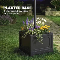 Outsunny 74.5" 3-head Solar Lamp Post Light with Planter, Solar Pole Lights Outdoor Waterproof LED Lighting for Backyard Pathway Patio Lawn Driveway Decor, Black(m-5)