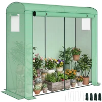 Outsunny Mini Greenhouse, Portable Greenhouse with Roll-Up Door and 2 Mesh Windows, PE Cover, 78.7" x 29.5" x 74", Green(m-11)