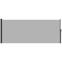 Outsunny 13' x 6' Retractable Side Awning, Outdoor Privacy Screen for Garden, Hot Tub, Balcony, Terrace, Pool, Light Grey(m-9)