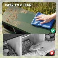 PawHut Chicken Nesting Boxes, 6 Compartment Metal Nesting Boxes for Chicken Coop, Egg Laying Boxes with Lid Cover(m-7)
