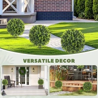 HOMCOM 2 Pack 1.3ft Artificial Ball Eucalyptus Topiary with Ground Stake, UV Resistant Faux Greenery for Indoor Outdoor(m-6)