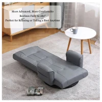 360 Degree Swivel Floor Chairs for Adults, Faux Leather Gaming Floor Chair with Back Support, 14 Angles Adjustable Comfortable Floor Lounge Chair Folding Video Game Chairs Office Bedroom(m-8)