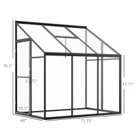 Outsunny 6' x 4' Aluminum Greenhouse Polystyrene Walk-in Garden Greenhouse with Adjustable Roof Vent and Lockable Door, Clear(m-3)