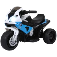 Aosom BMW Licensed 6V Kids Motorcycle with Headlight, Music, Gift for Boys & Girls -Blue(m-2)