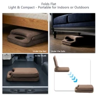Floor Chair with Adjustable Back Support, Foldable Padded Gaming Floor Seat for Adults & Kids, Multi-Position Meditation Chair with Corduroy Cover for Reading, Gaming & Watching TV (Brown)(m-6)