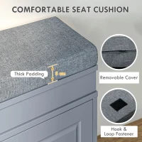 HOMCOM Modern Shoe Storage Bench, Entry Way Bench with Cushion, 2 Drawers, Storage Ottoman Bench, Holds 8 Pairs, Gray(m-6)
