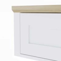 HOMCOM Floating TV Stand for TVs up to 72 Inch, Modern Wall Mounted Media Console with Power Outlets, White(m-10)