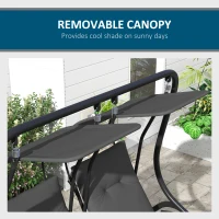 Outsunny 2-Seater Outdoor Porch Swing with Canopy, Patio Swing Chair for Garden, Poolside, Backyard, Gray(m-7)