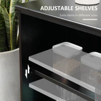 HOMCOM Sideboard Buffet Cabinet, Stackable Credenza, Coffee Bar Cabinet with Sliding Glass Door and Adjustable Shelf, Black(m-7)