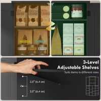HOMCOM Tall Pantry Cabinet, 64" Storage Cabinet with Adjustable Shelves and 8 Door Spice Racks for Kitchen, Dining Room, Black(m-5)