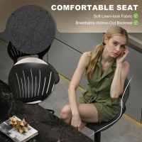 HOMCOM Bar Stools Set of 2, Modern Swivel Counter Height Barstools with Footrest and Hollow Backrest, Black(m-4)