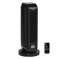 HOMCOM 1500W Ceramic Space Heater, 2-In-1 Oscillating Portable Heater with Three Heating Modes(High, Low, Fan), Timer, Remote Control, for Indoor Use, Black(m-1)