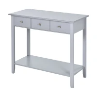 HOMCOM Console Table Industrial Desk with Drawer Bottom Shelf & Large Tabletop for Entryway or Living Room, Grey(m-11)
