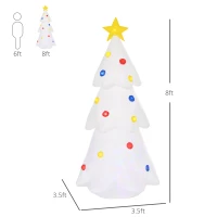 HOMCOM 8ft Christmas Inflatable Glowing Christmas Tree, Outdoor Blow-Up Yard Decoration with LED Lights Display(m-3)