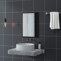 HOMCOM 20" x 28" Bathroom Mirror for Wall, Rectangular Mirror for Living Room, Bedroom, Entryway, Black(m-7)