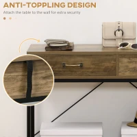 HOMCOM 39" Vintage Console Table, Narrow Entryway Table with Drawers, Storage Shelf for Behind Couch, Living Room, Hallway, Bedroom, Brown(m-5)