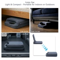 Floor Chair with Adjustable Back Support, Foldable Padded Gaming Floor Seat for Adults & Kids, Multi-Position Meditation Chair with Corduroy Cover for Reading, Gaming & Watching TV (Grey)(m-6)