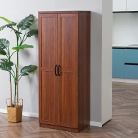 HOMCOM 63" 2-Door Kitchen Pantry, Freestanding Storage Cabinet with 5-tier Shelving and 2 Adjustable Shelves for Dining Room, Brown(m-2)