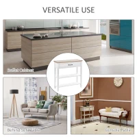 HOMCOM Modern Style Sofa Console Entry Hallway Table with Drawer and Shelves, Sturdy Build, and Large Storage, White(m-5)