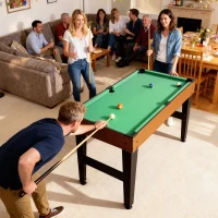 Soozier 5-in-1 Multi Game Table, 53" Combo Table with Foosball, Pool, Ping Pong, Ice Hockey & Basketball, Game Room Sports Set(m-8)