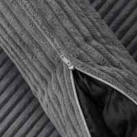 HOMCOM Floor Chair with Back Support Four-Fold Floor Gaming Chair Side Pockets Pillow Floor Seat Sofa Bed, Dark Grey(m-10)