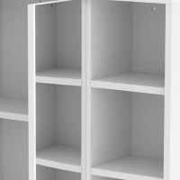 HOMCOM Bathroom Medicine Cabinet with Mirror, Wall Mount Mirror Cabinet with Open Shelves, White Wood Grain(m-12)