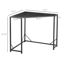 HOMCOM Space-Saving Corner Desk, Small Computer Desk with Metal Frame, Writing Desk for Home Office, Small Spaces, Gray(m-3)