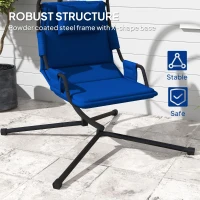 Outsunny Hammock Chair with Stand and PA Coating Cushion, Hanging Swing Chair with Steel Frame for Indoor and Outdoor, Dark Blue(m-7)