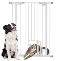 PawHut 41" Easy Open Indoor Dog Gates for Doorways, House, Stair - White(m-2)