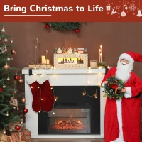 HOMCOM Christmas Advent Calendar with 24 Countdown Drawers and LED Lights, Wood-Effect Advent Calendar, Battery Operated(m-4)