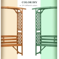 Outsunny Patio Garden Bench, Wooden Bench, Outdoor Bench for Vines/Climbing Plants, Brown(m-6)