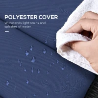Outsunny Patio Chaise Lounge Chair Cushion Replacement Sun Lounger Pads with Headrest and Ties, Dark Blue(m-5)