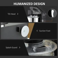 HOMCOM 6 Qt Stand Mixer with 6+1P Speed, 600W and Tilt Head, Kitchen Electric Mixer with Stainless Steel Beater, Dough Hook and Whisk for Baking Bread, Cakes and Cookies, Black(m-6)