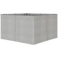 Outsunny 9.84' x 13.1' Gazebo Sidewall Set with Hooks/C-Rings, Light Gray(m-1)