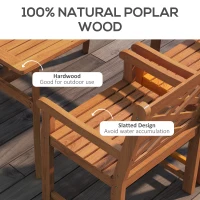 Outsunny Outdoor Patio Dining Set, 4 Seater Wood Dining Table and Chairs for Backyard, Conservatory, Garden, Poolside, Deck, Teak(m-5)