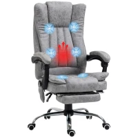 Vinsetto Massage Office Chair with 6 Points and Heat, Reclining Computer Chair with Adjustable Height and Footrest, Gray(m-11)