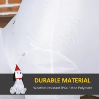 HOMCOM 6ft Christmas Inflatables Outdoor Decorations Puppy Dog Wearing a Santa Hat, Blow-Up Yard Christmas Decor with LED Lights Display(m-5)